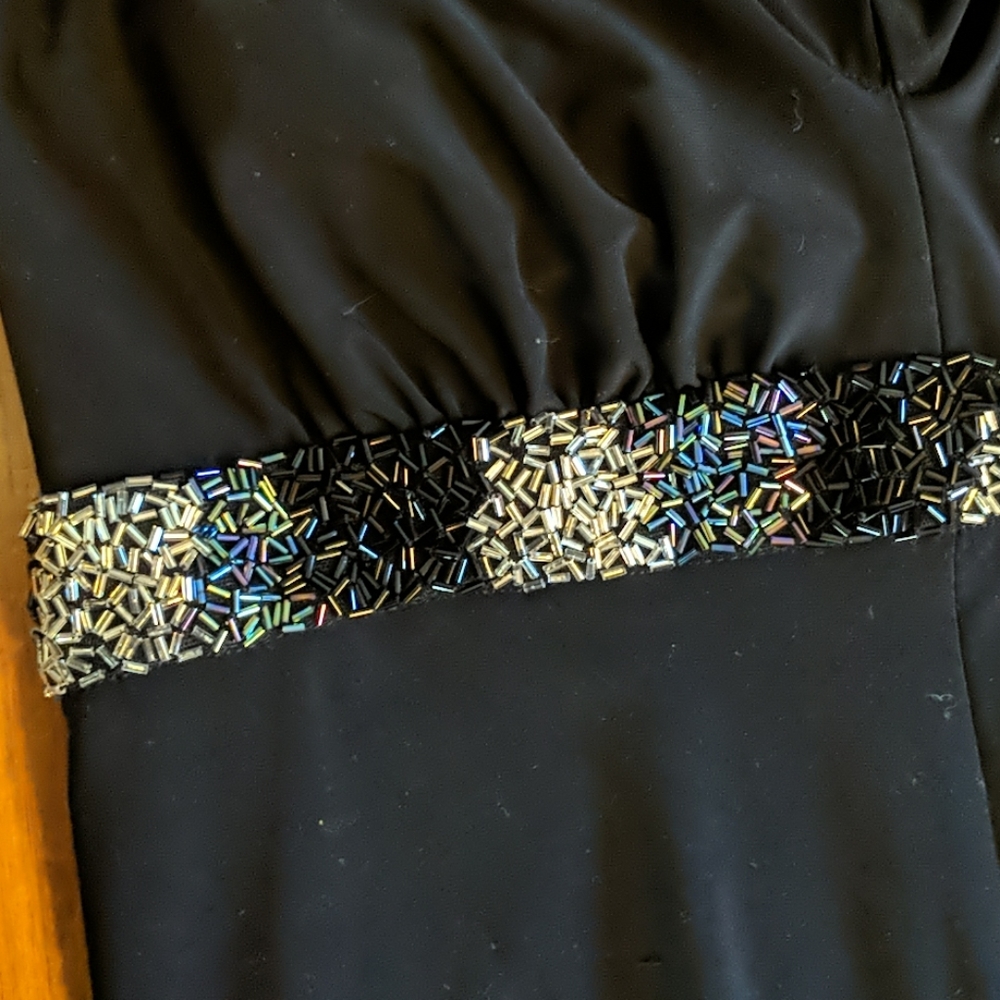 Dressy Beaded Halter Maternity Dress Size Small - Picture 5 of 8